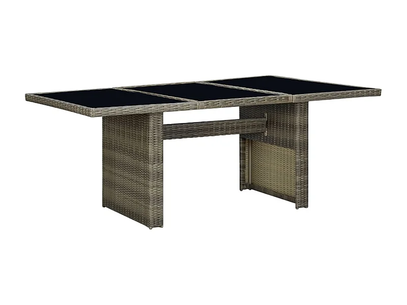 Table de jardin Marron Résine tressée et verre trempé