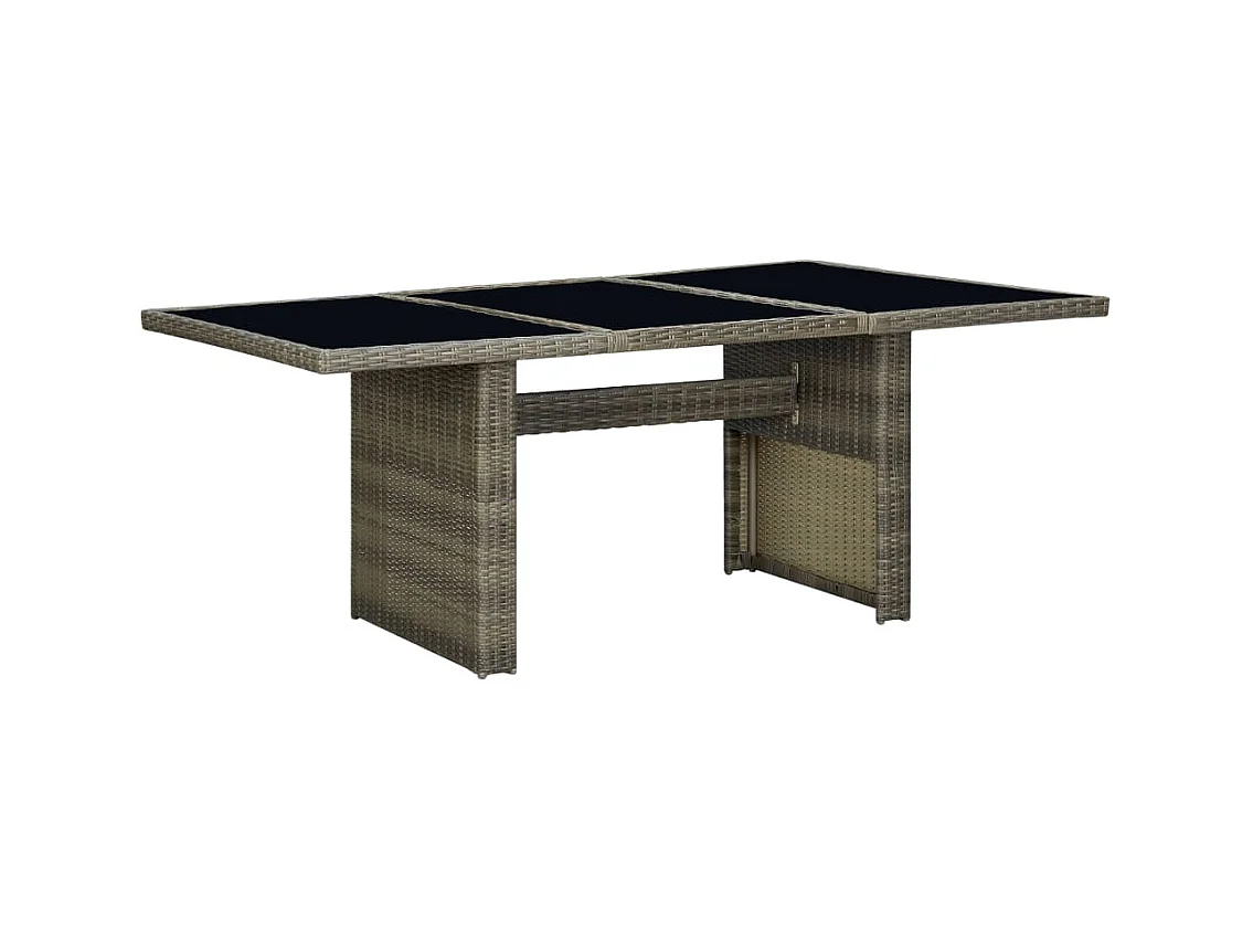 Table de jardin Marron Résine tressée et verre trempé