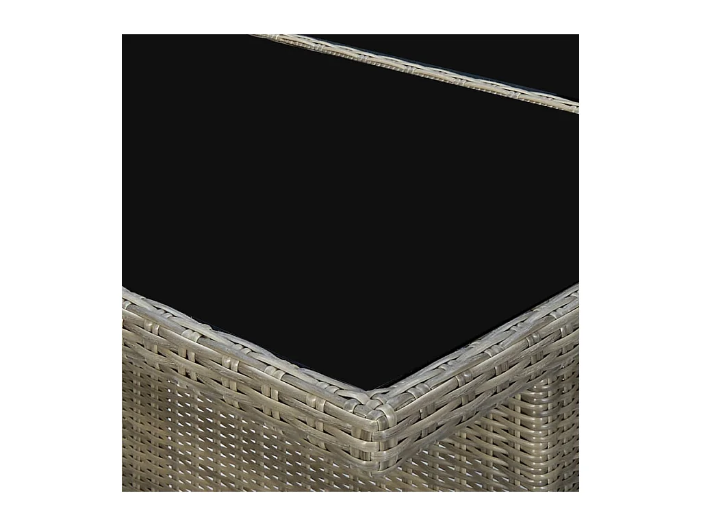 Table de jardin Marron Résine tressée et verre trempé