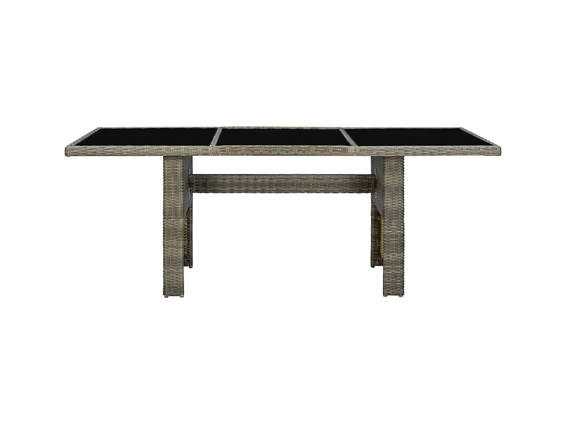 Table de jardin Marron Résine tressée et verre trempé