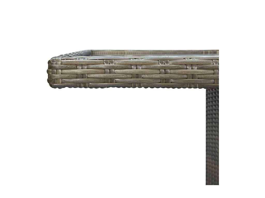 Table de jardin Marron Résine tressée et verre trempé