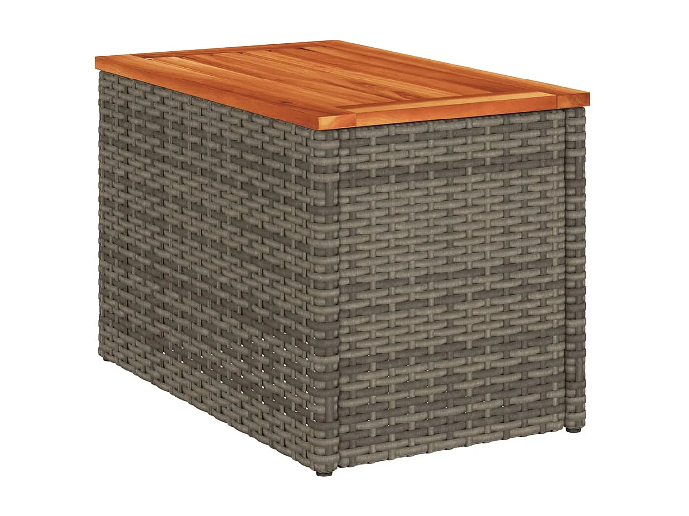 Tables d'appoint de jardin 2 pcs gris rotin bois massif