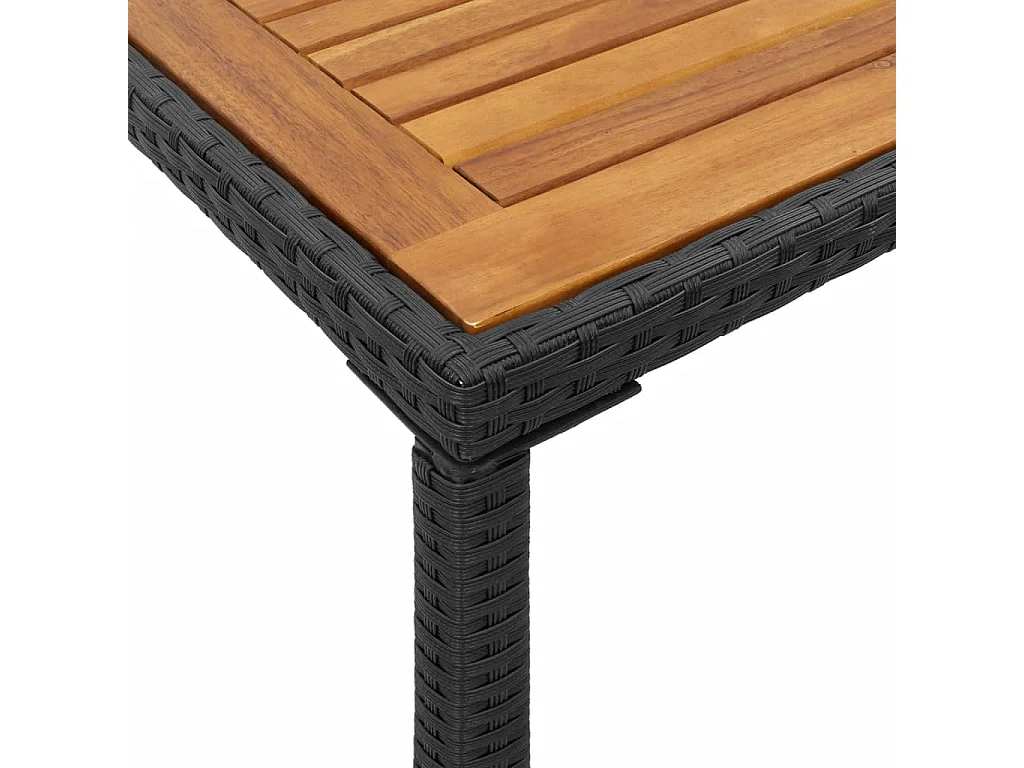 Table de jardin avec dessus en bois d'acacia noir 115x54x74