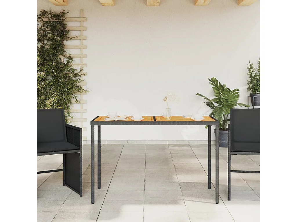 Table de jardin avec dessus en bois d'acacia noir 115x54x74