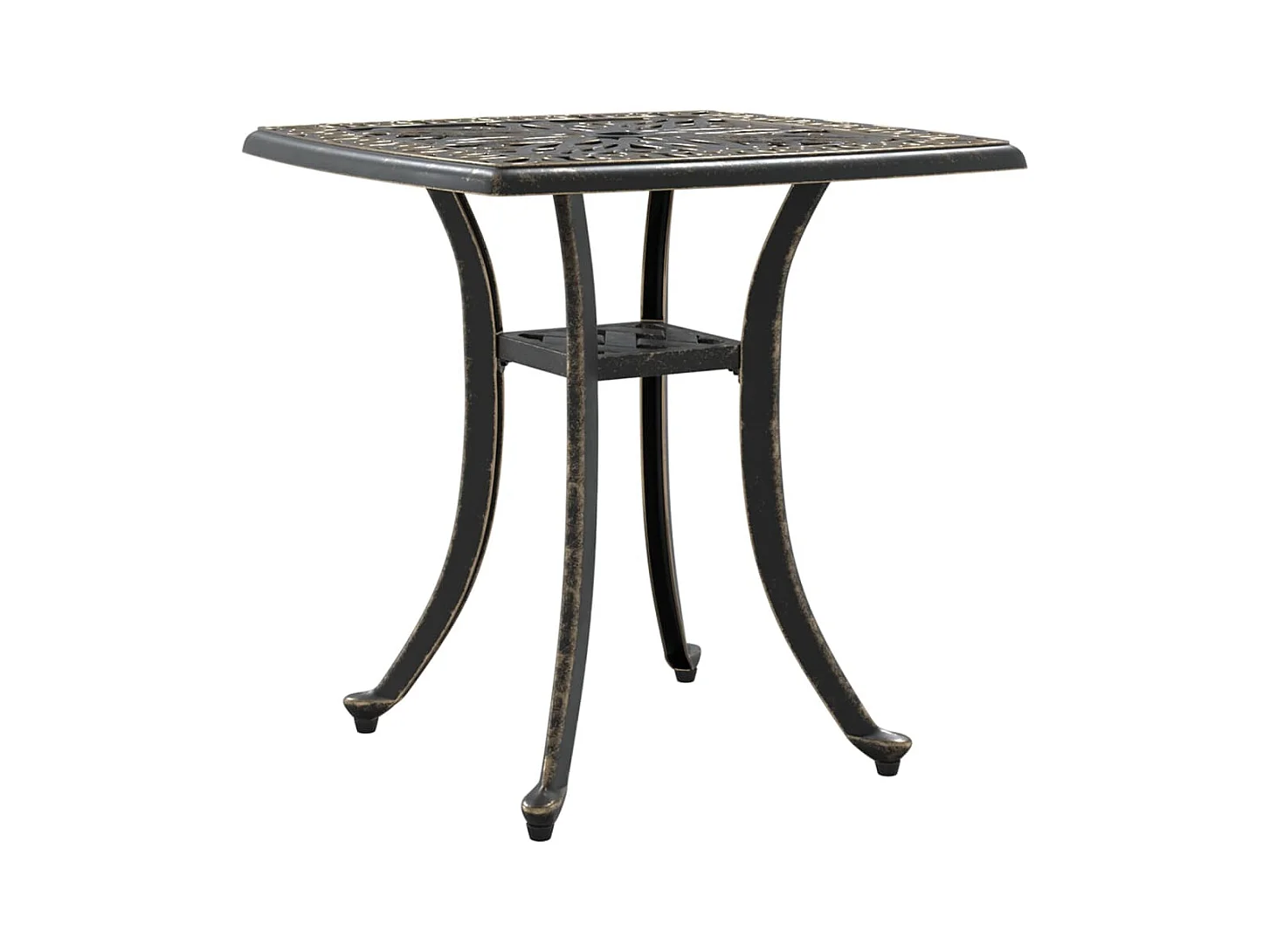 Table de jardin bronze 53x53x53 aluminium coulé