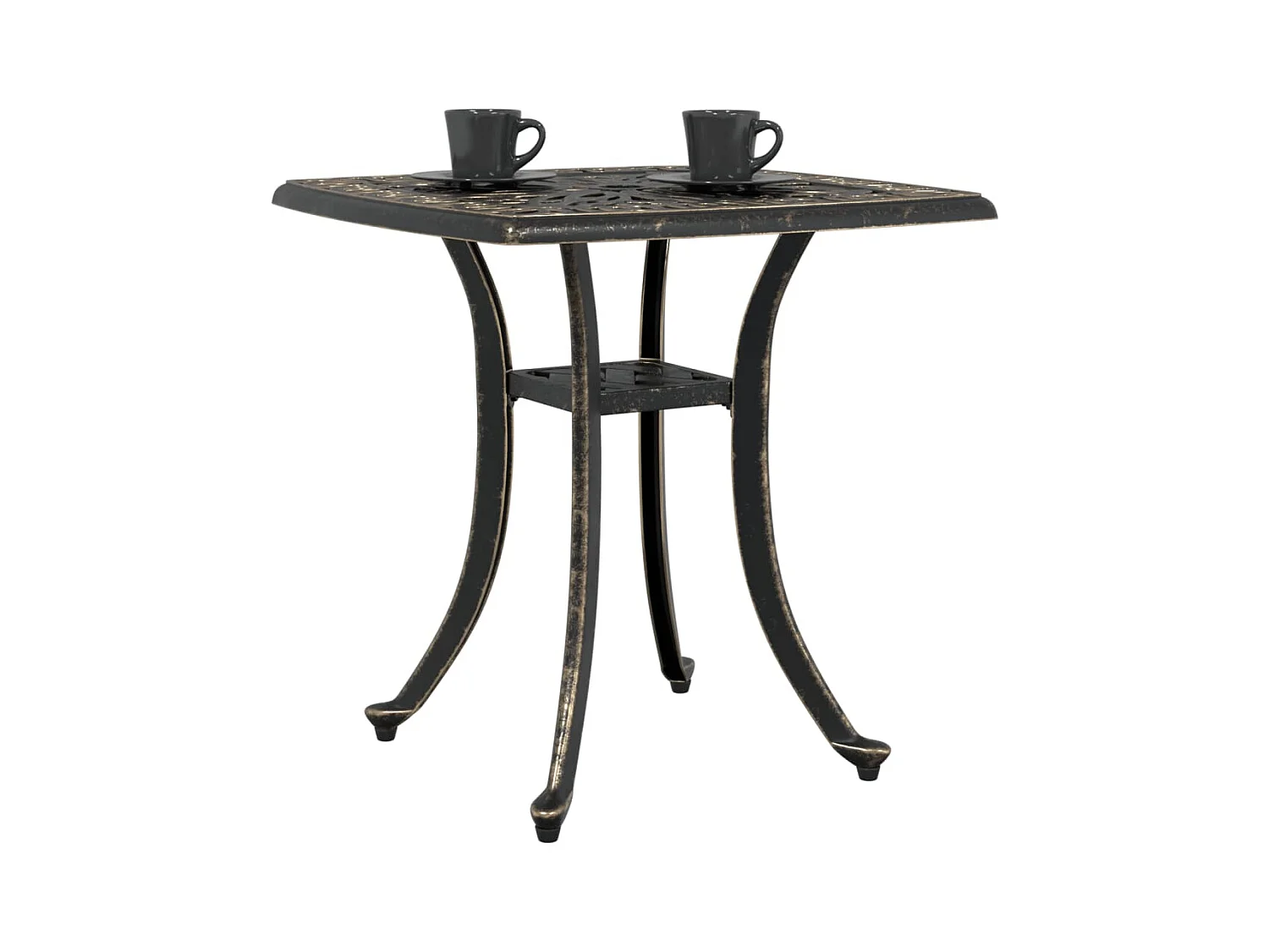 Table de jardin bronze 53x53x53 aluminium coulé