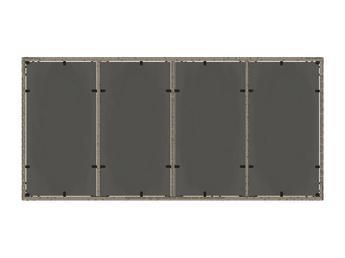 Table de jardin dessus en verre Gris 190x90x75 Résine tressée