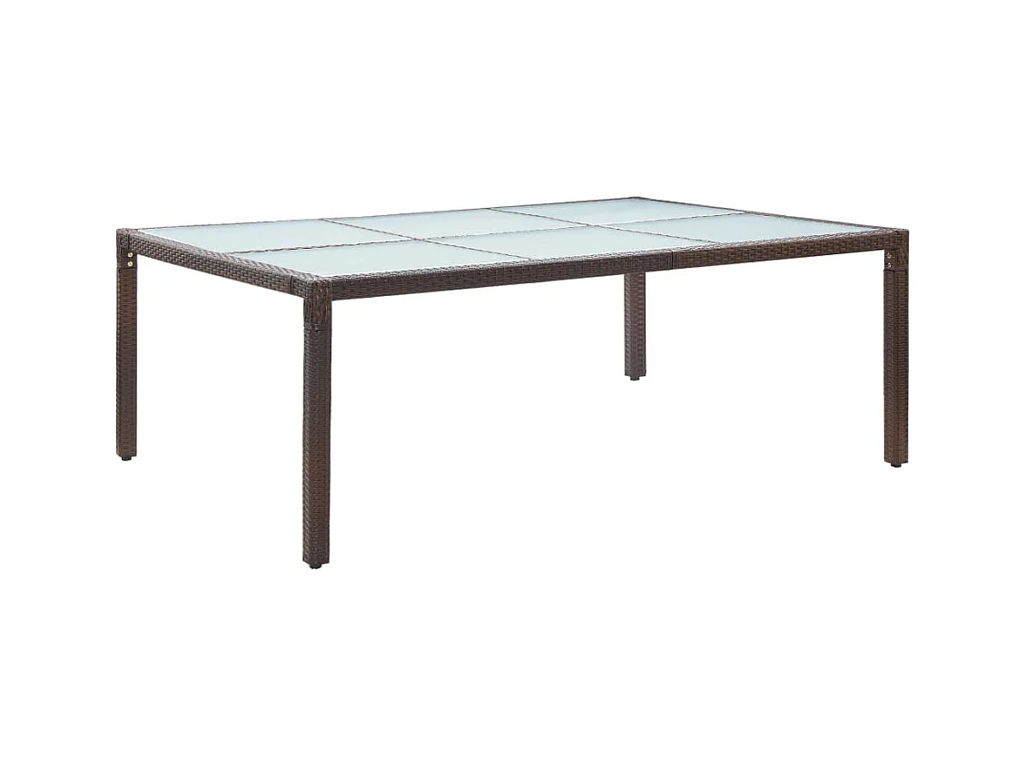 Table à dîner d'extérieur Marron 200x150x74 Résine tressée