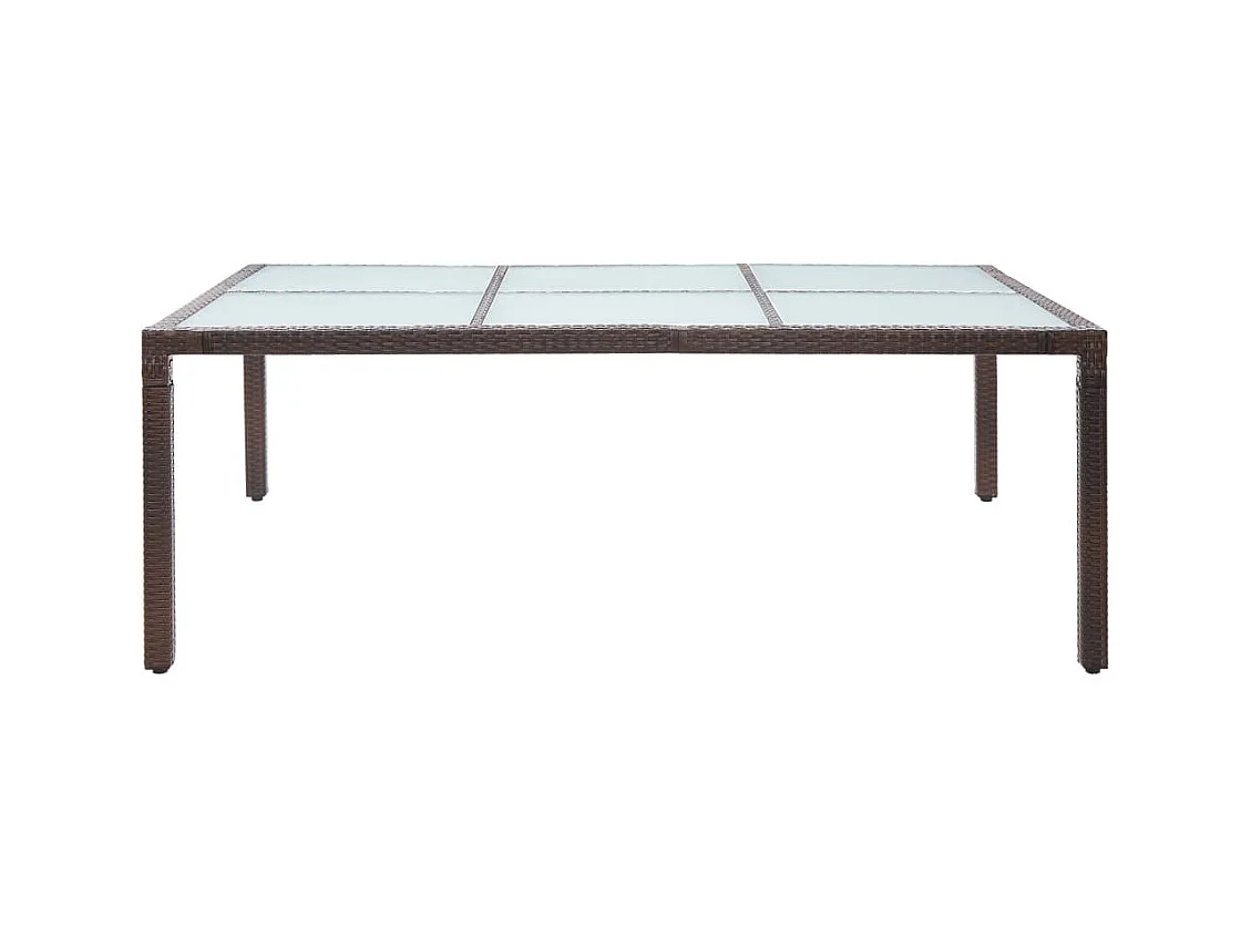 Table à dîner d'extérieur Marron 200x150x74 Résine tressée