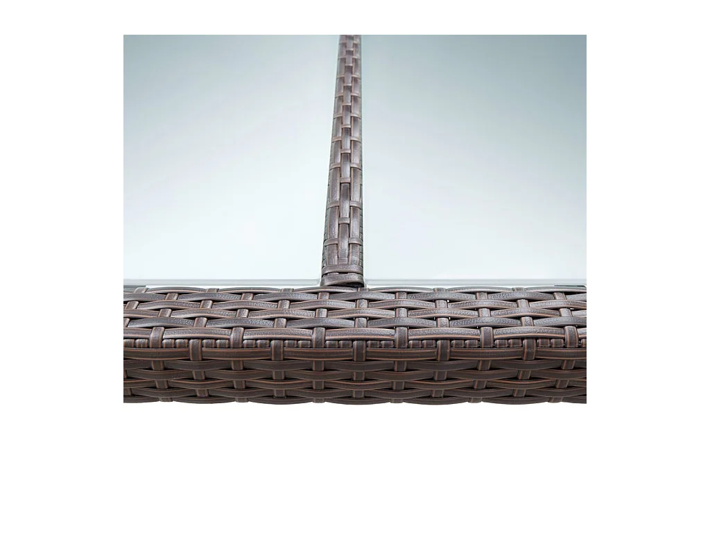 Table à dîner d'extérieur Marron 200x150x74 Résine tressée