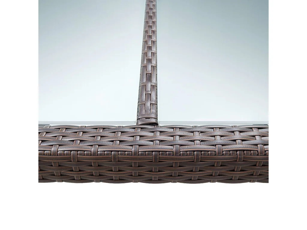 Table à dîner d'extérieur Marron 200x150x74 Résine tressée