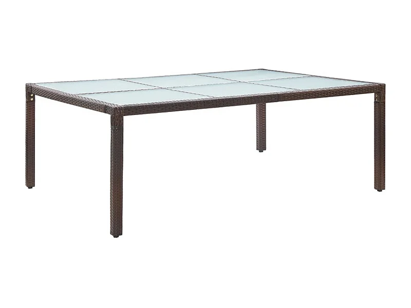 Table à dîner d'extérieur Marron 200x150x74 Résine tressée