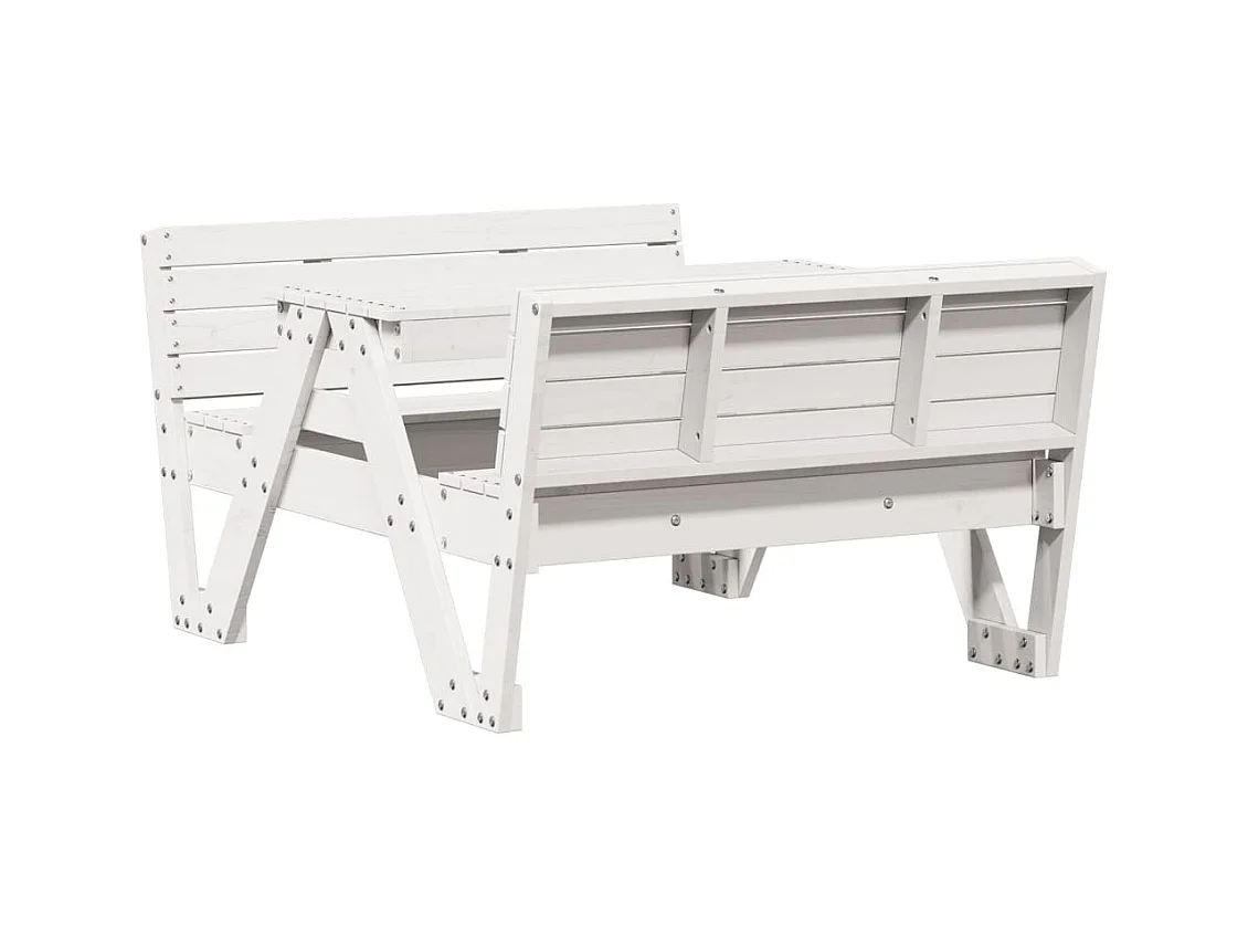Table de pique-nique pour enfants blanc bois massif de pin