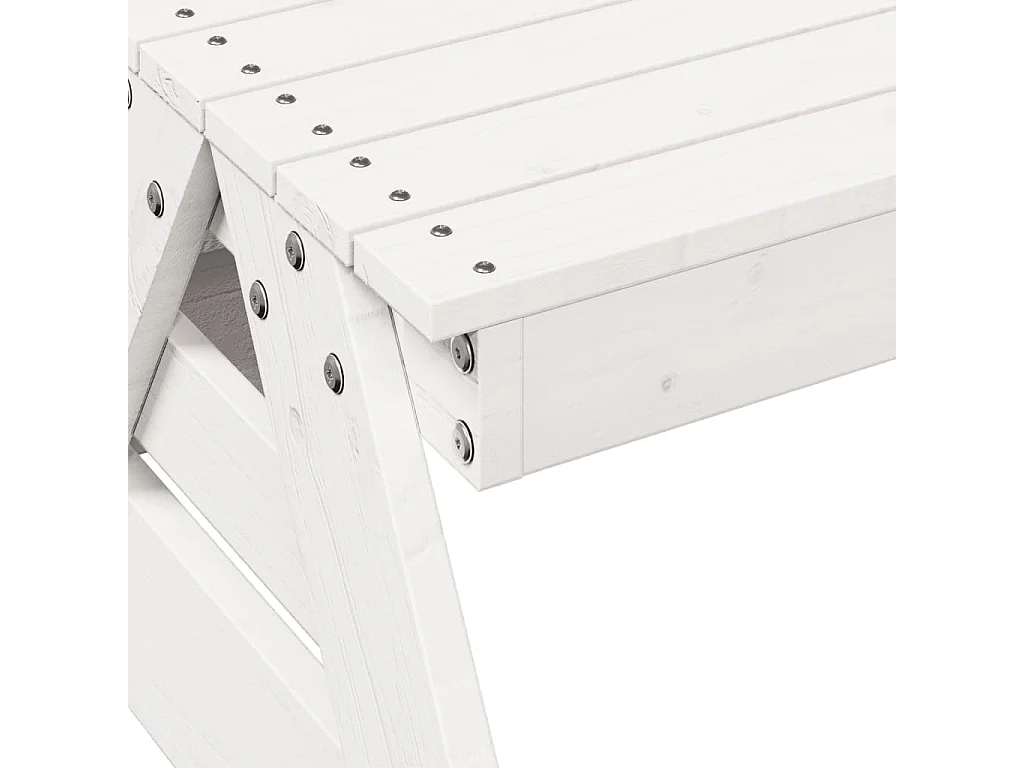 Table de pique-nique pour enfants blanc bois massif de pin