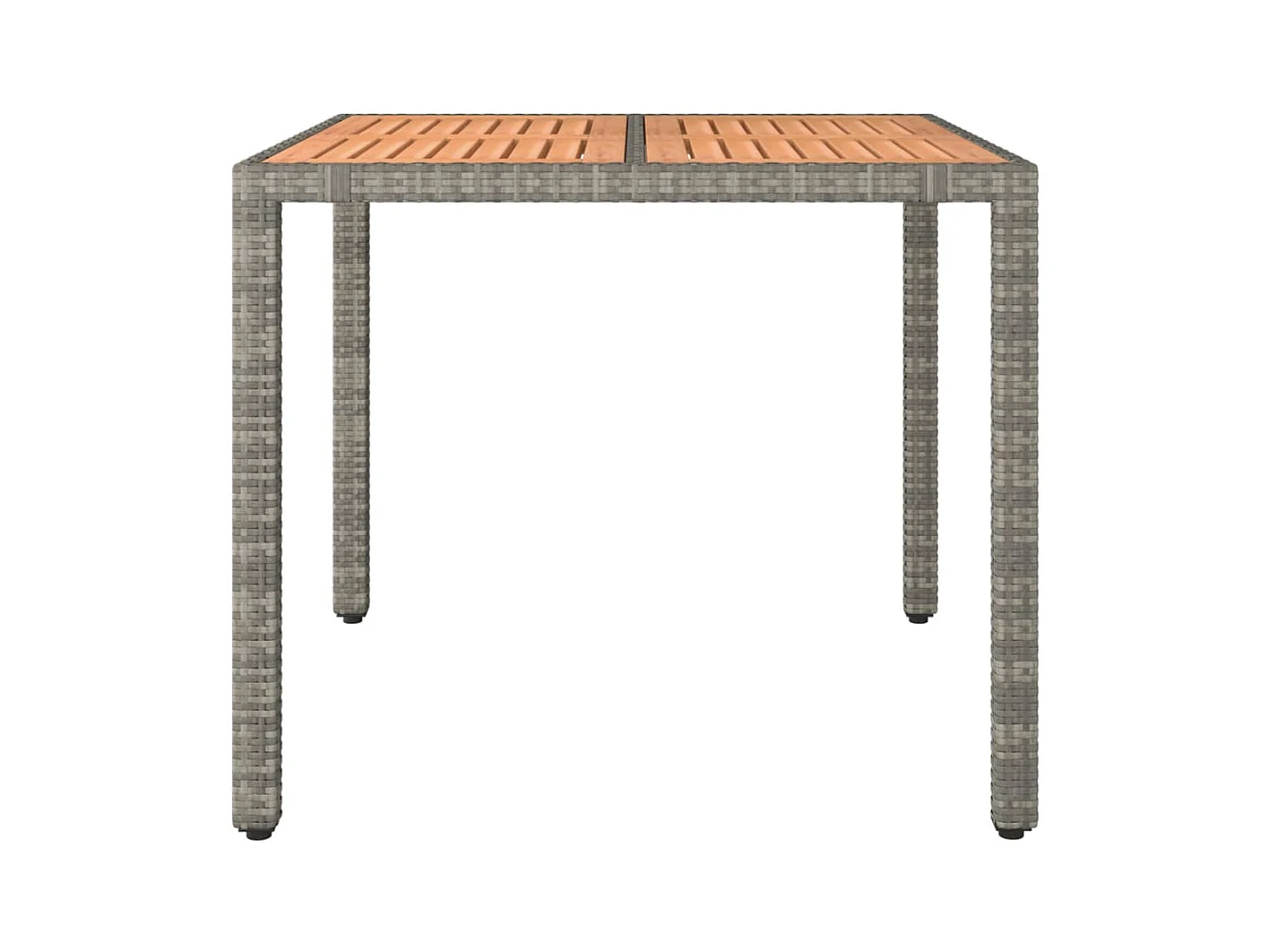 Table de jardin et dessus en bois Gris Résine tressée et acacia