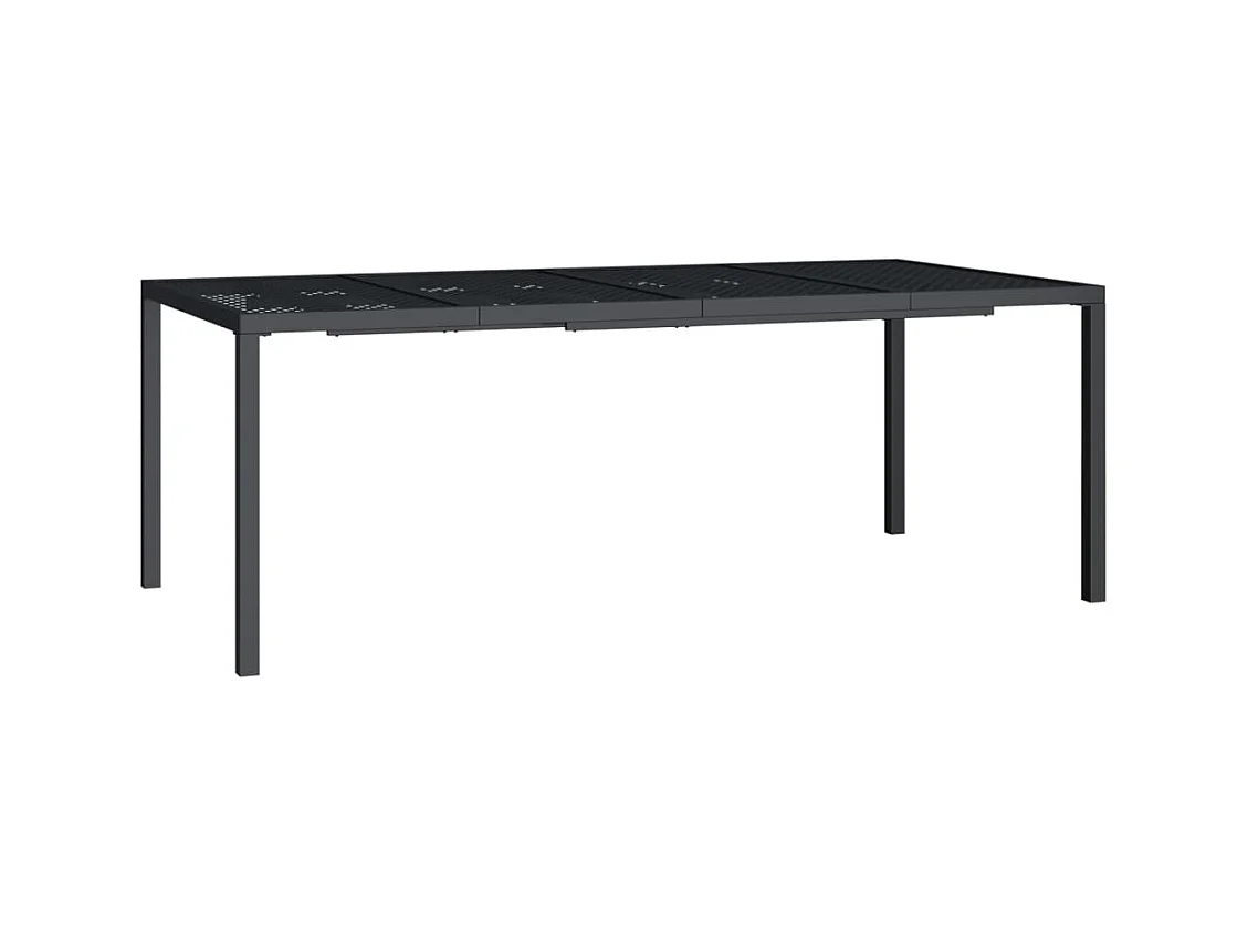 Table de jardin anthracite 200x100x72 acier