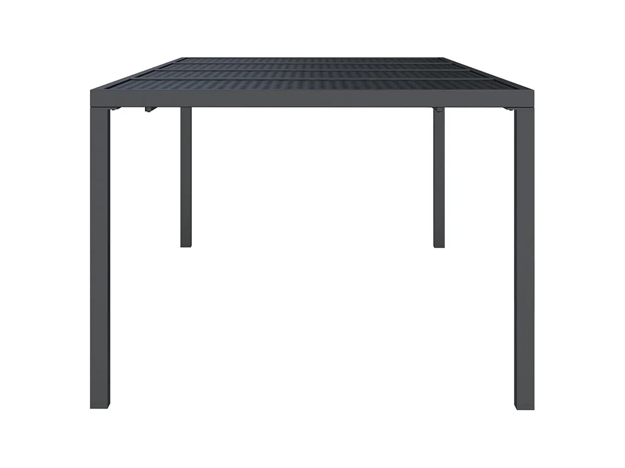 Table de jardin anthracite 200x100x72 acier