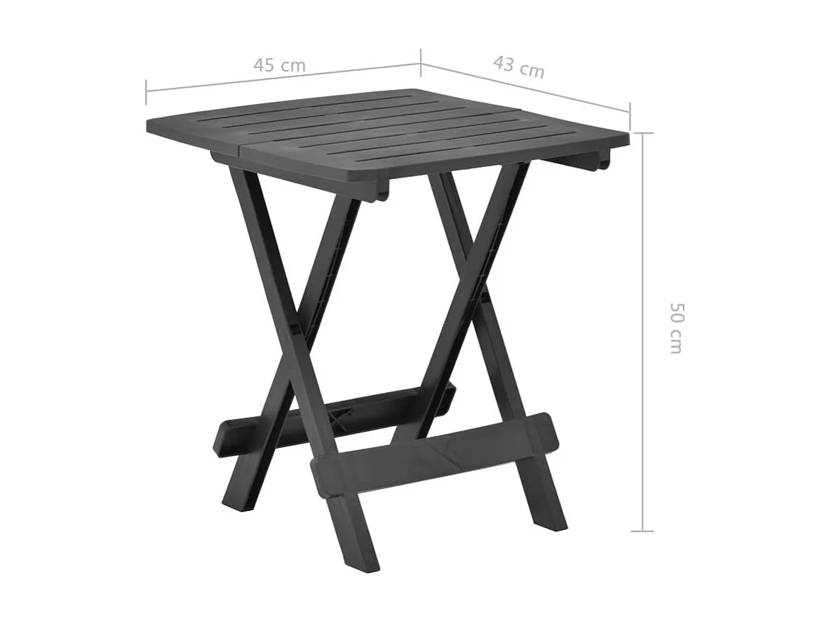 Table pliable de jardin Anthracite 45x43x50 Plastique