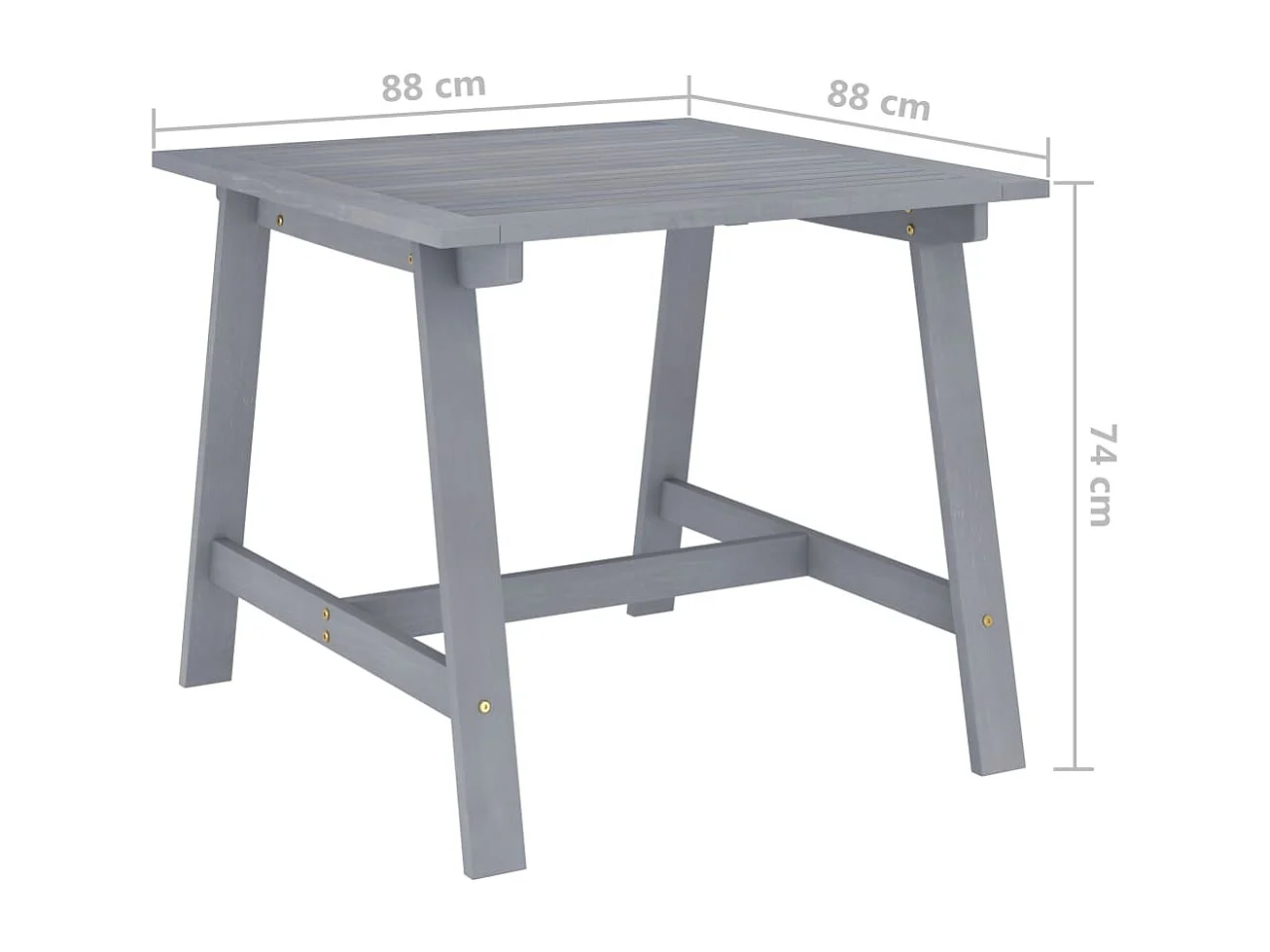 Table à dîner de jardin Gris 88x88x74 Bois d'acacia massif