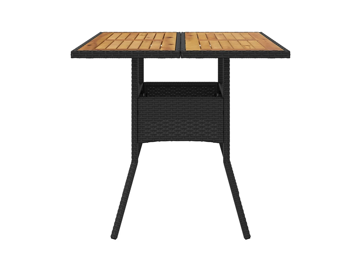 Table de jardin et dessus en bois d'acacia noir résine tressée