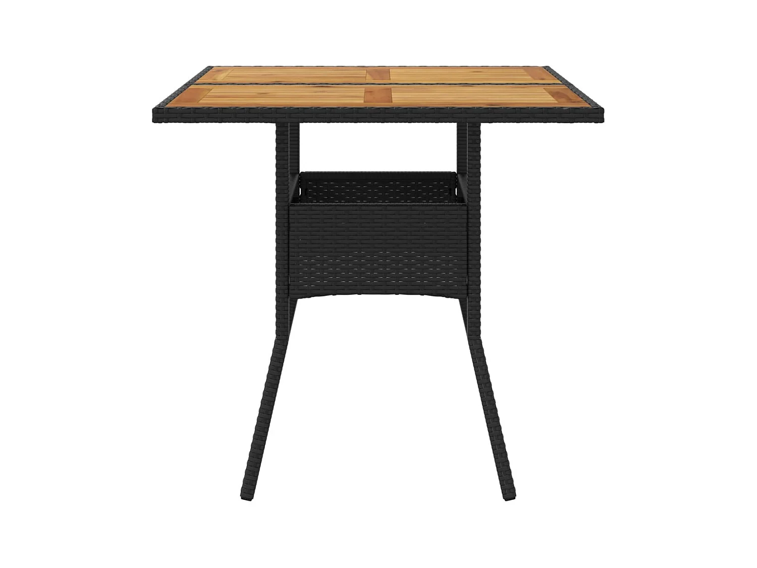 Table de jardin et dessus en bois d'acacia noir résine tressée
