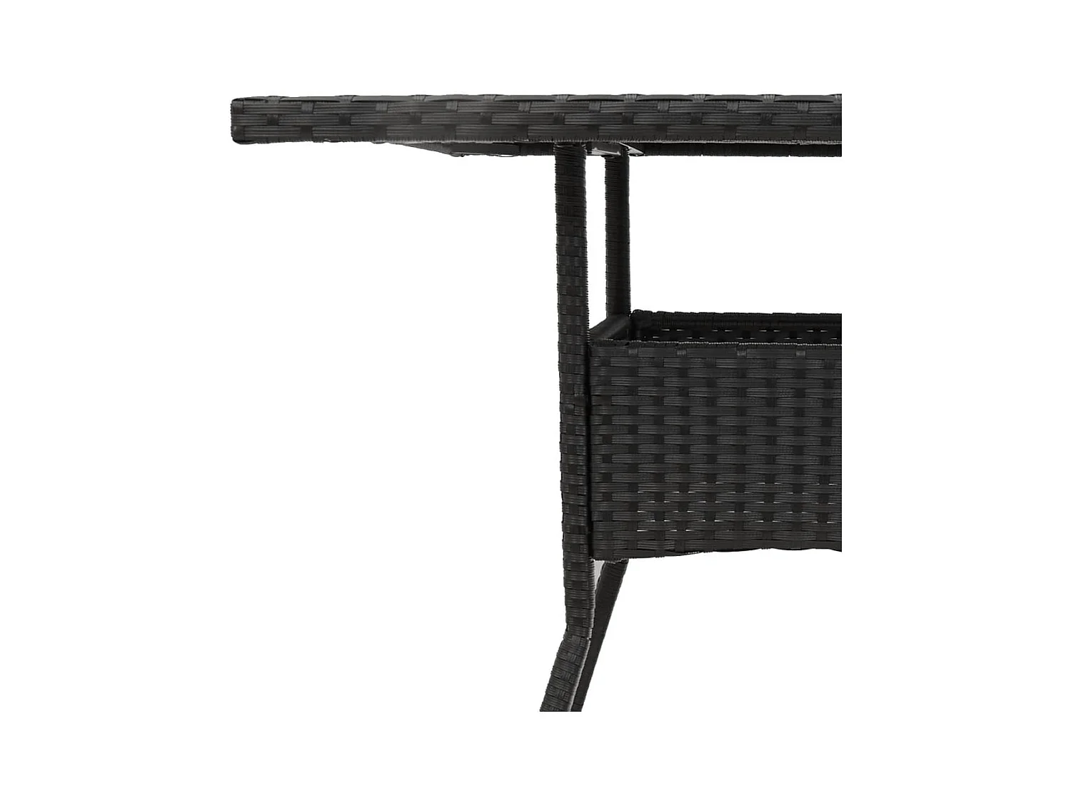 Table de jardin et dessus en bois d'acacia noir résine tressée