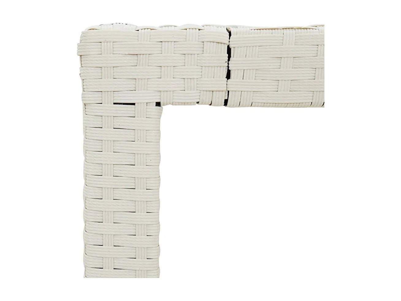 Table de jardin 150x90x75 Verre trempé-résine tressée Blanc