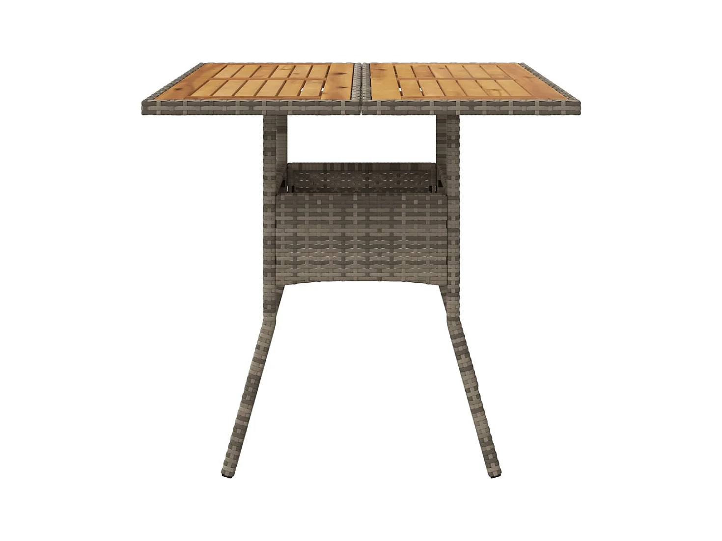 Table de jardin et dessus en bois d'acacia gris résine tressée