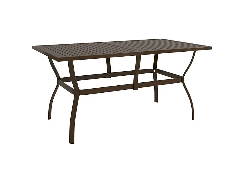 Table de jardin Marron 140x80x72 Acier
