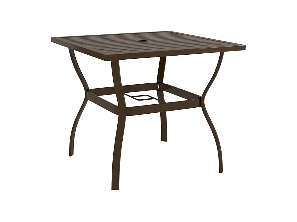 Table de jardin Marron 81,5x81,5x72 Acier