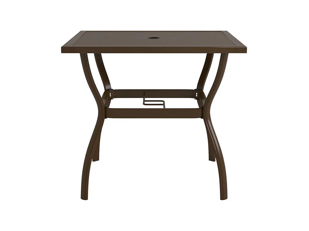 Table de jardin Marron 81,5x81,5x72 Acier