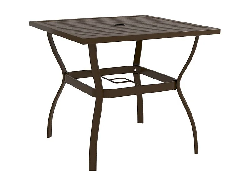 Table de jardin Marron 81,5x81,5x72 Acier