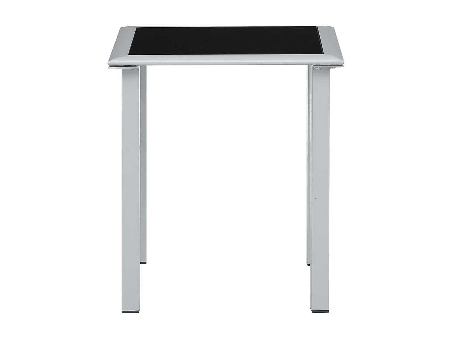 Table de jardin Noir et argenté 41x41x45 Acier et verre