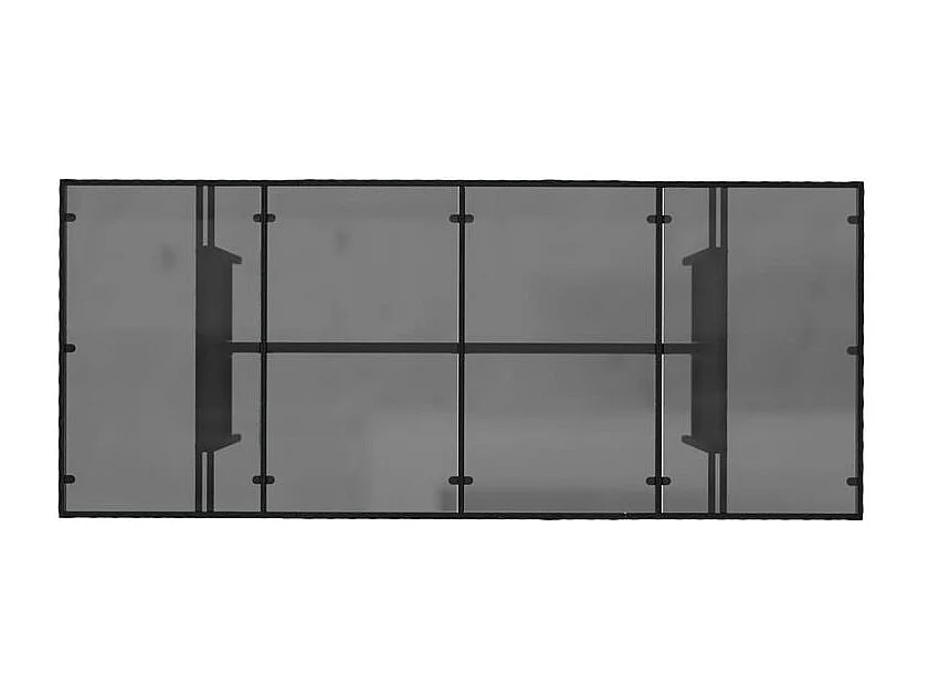 Table de jardin avec dessus en verre noir résine tressée