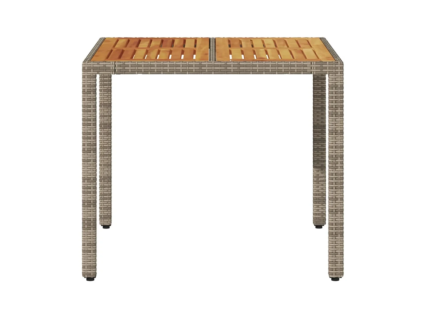 Table de jardin et dessus en bois d'acacia gris résine tressée