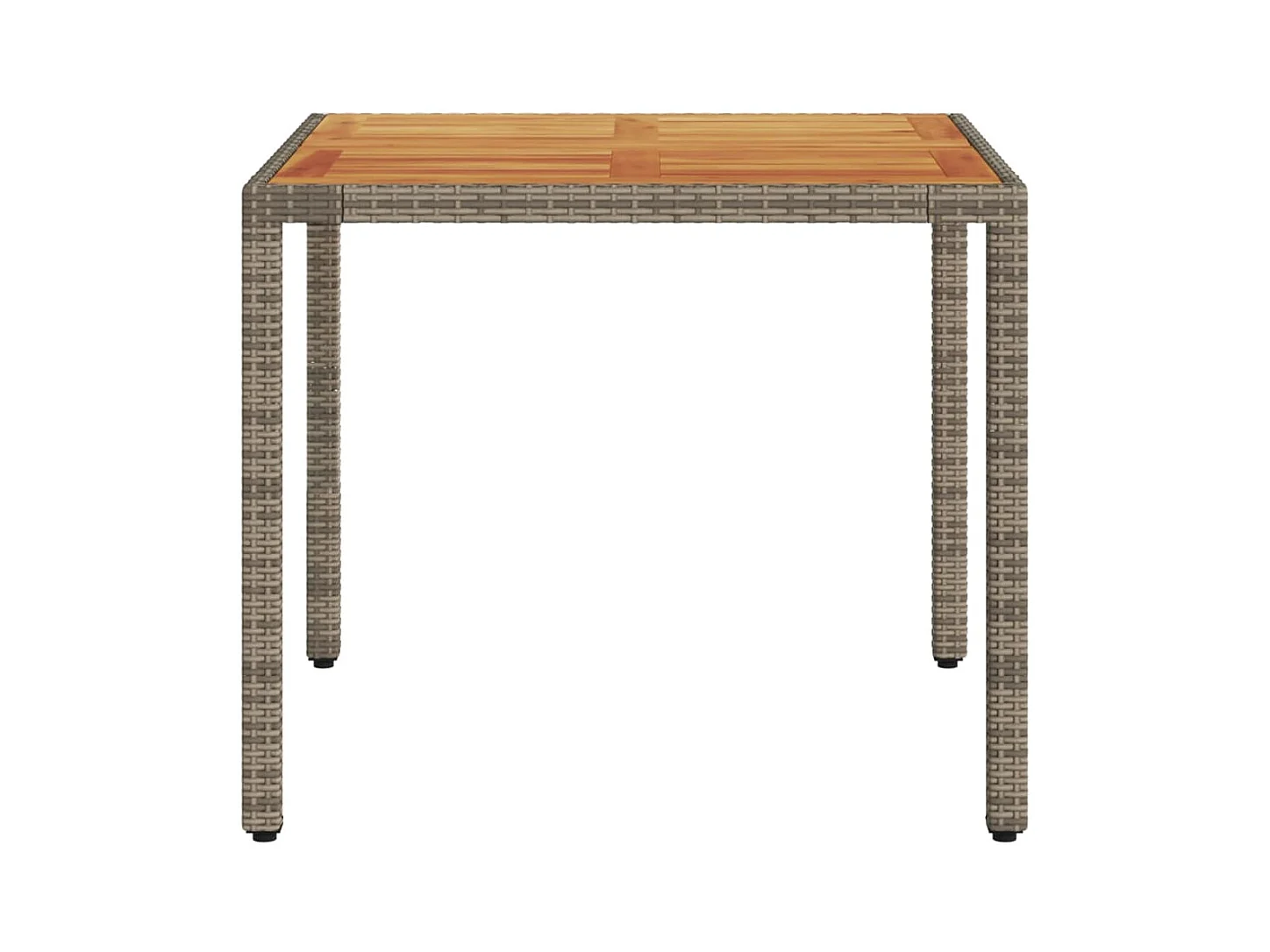 Table de jardin et dessus en bois d'acacia gris résine tressée