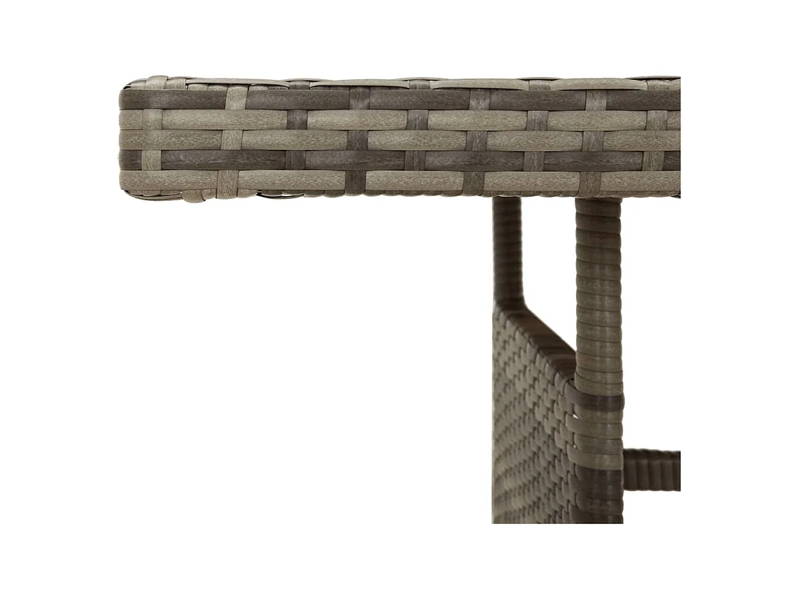 Table de jardin Gris 160x70x72 Résine tressée et acacia