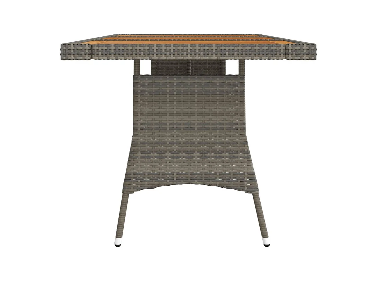 Table de jardin Gris 160x70x72 Résine tressée et acacia