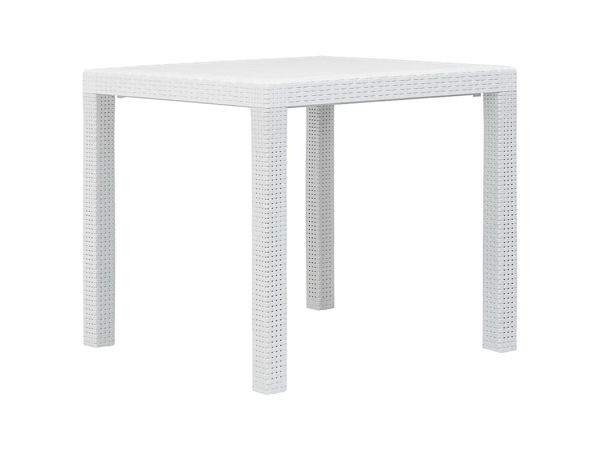 Table de jardin Blanc 79x79x72 Plastique Aspect de rotin