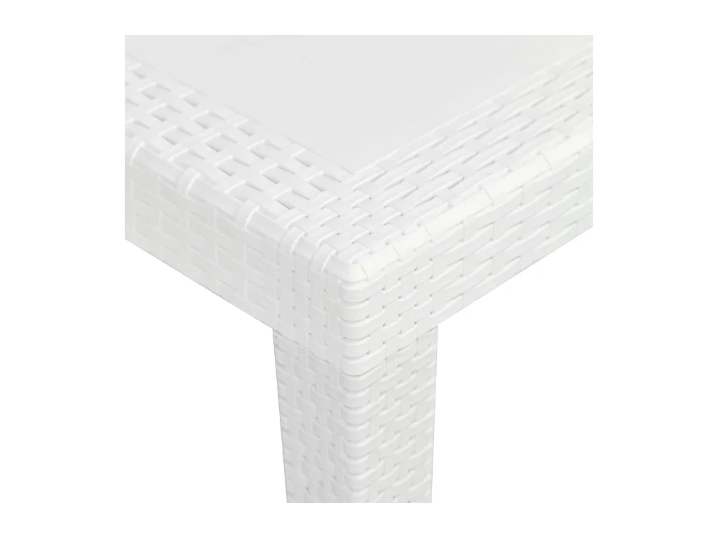 Table de jardin Blanc 79x79x72 Plastique Aspect de rotin