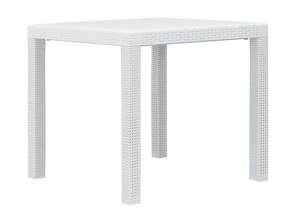 Table de jardin Blanc 79x79x72 Plastique Aspect de rotin