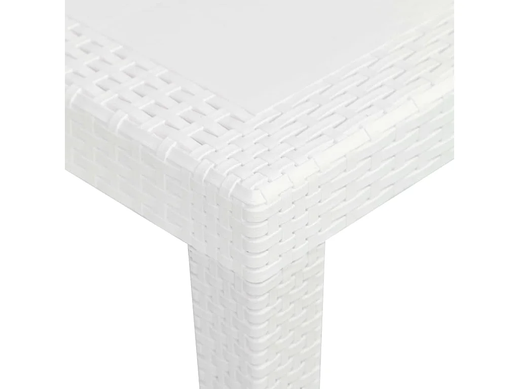 Table de jardin Blanc 79x79x72 Plastique Aspect de rotin