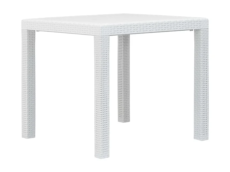 Table de jardin Blanc 79x79x72 Plastique Aspect de rotin