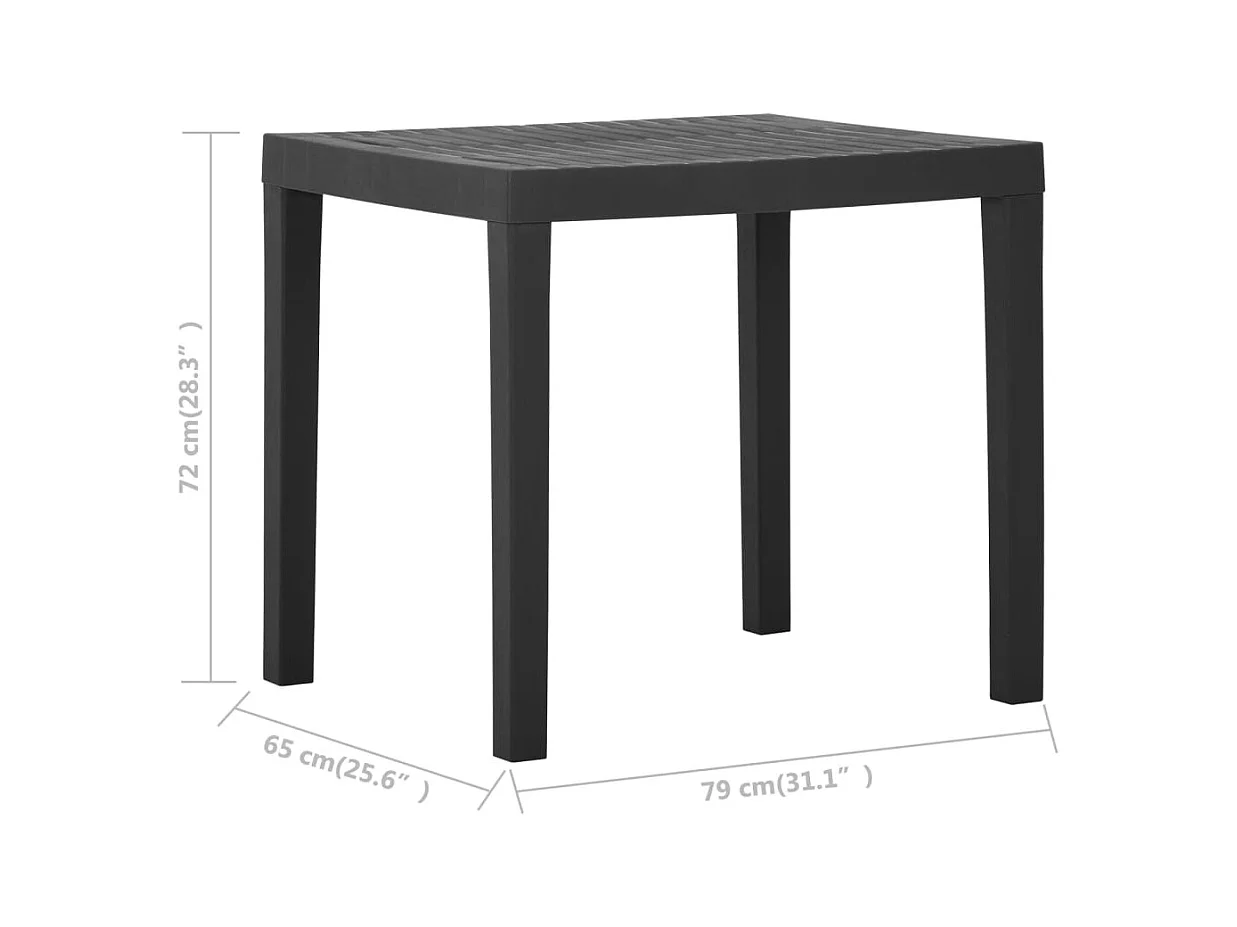Table de jardin Gris 79x65x72 Plastique