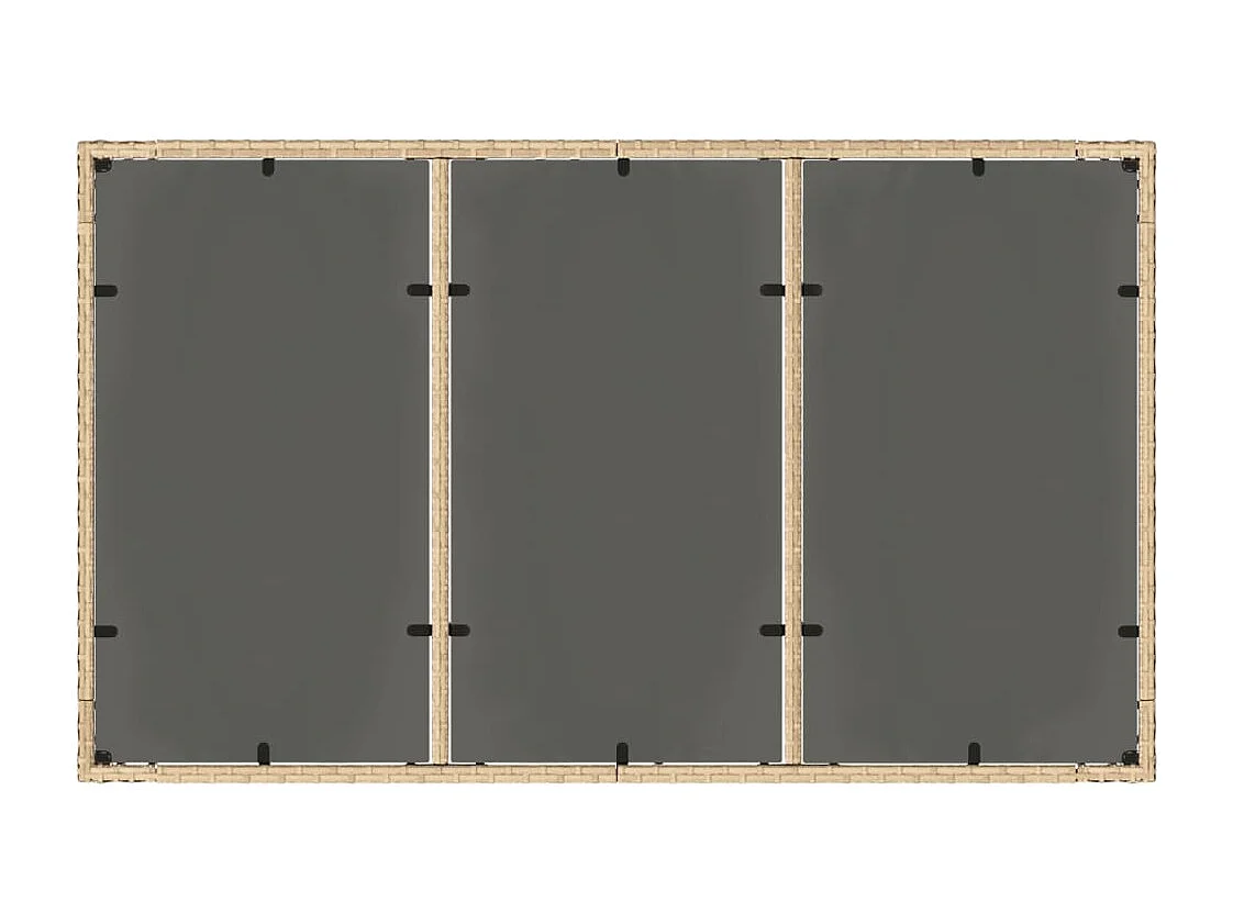 Table de jardin avec dessus en verre beige résine tressée