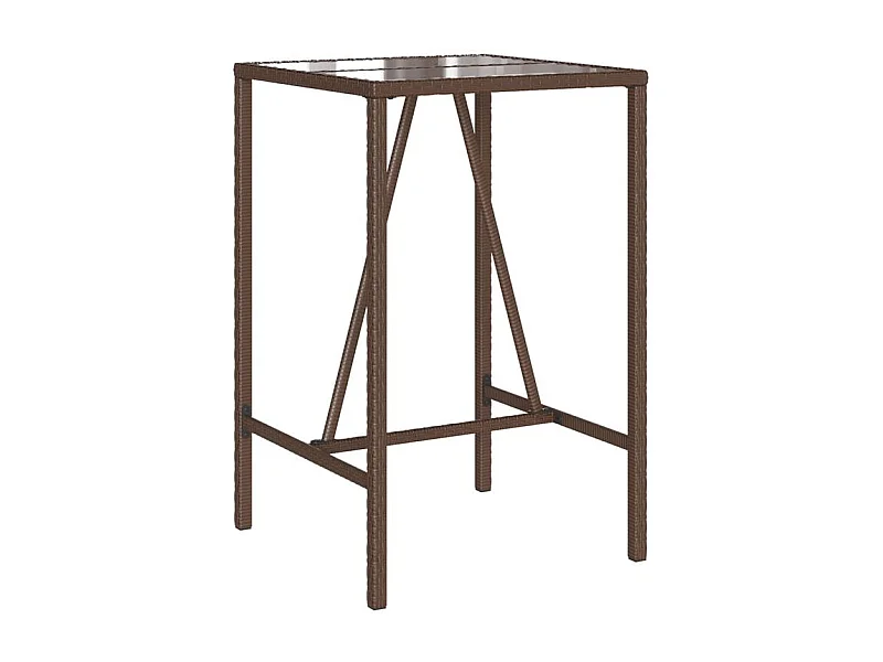 Table de bar d’extérieur marron 70x70x110 résine tressée