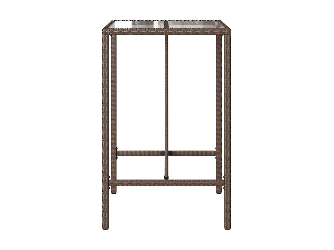 Table de bar d’extérieur marron 70x70x110 résine tressée