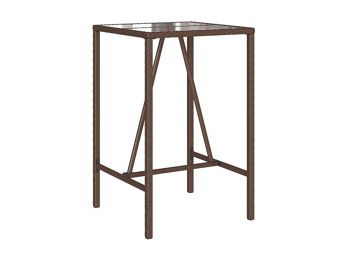Table de bar d’extérieur marron 70x70x110 résine tressée