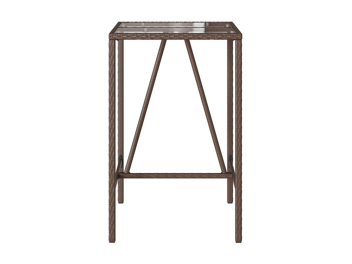Table de bar d’extérieur marron 70x70x110 résine tressée