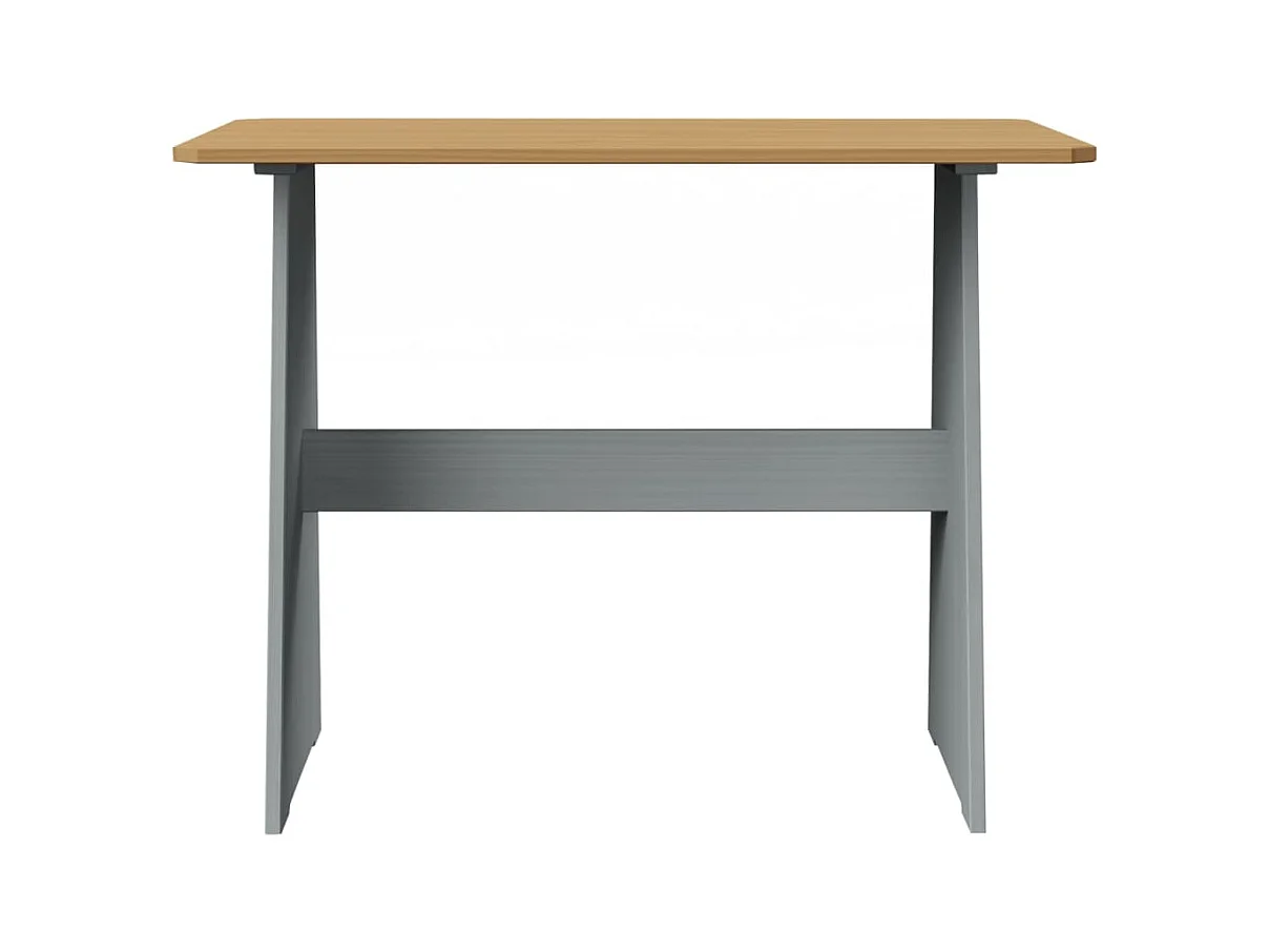 Table à manger avec banc Marron miel et gris Bois de pin solide